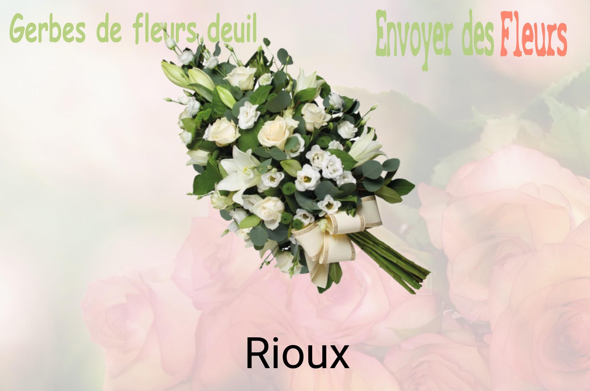 Gerbe de fleurs de deuil livrée à Rioux